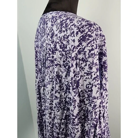 Knox Rose Size x1 Blue Floral V-Neck Ruffled Boho Top Shirt Peasant Blouse Tie - Picture 10 of 15